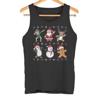 Christmas Reindeer Penguin Graphic With Santa Hat Tank Top - Geschenkecke