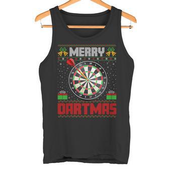 Dart Game Merry Dartmas Xmas Santa Ugly Dart's Christmas Tank Top - Geschenkecke