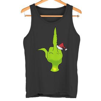 Green Hand Middle Finger Santa Tank Top - Geschenkecke