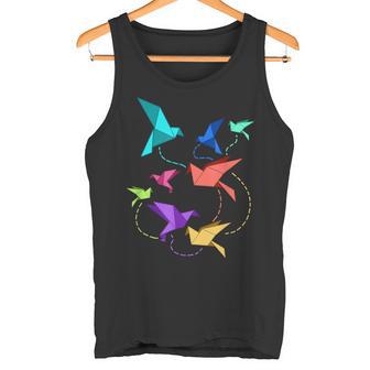 Origami Birds Pleated Kirigami Paper Crane Bird Tank Top - Geschenkecke