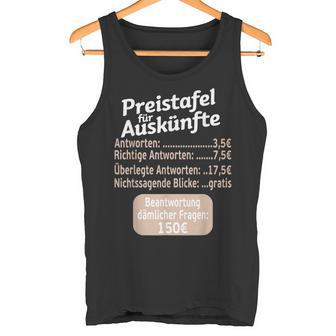 Sayings Cheeky Price Chart For Information Work Tank Top - Geschenkecke