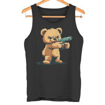 Teddy Bear With Gun For Gun Lovers Tank Top - Geschenkecke