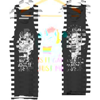 Is It Gay In Here Or Is It Just Me Gay Pride Unicorn Tee Tank Top - Monsterry