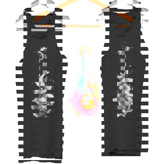 Gitarristen Musiker Gittare Wasserfarben Bunte E-Gitarren Tank Top - Geschenkecke