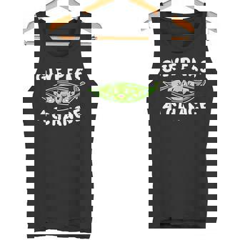 Give Peas A Chance Pun Vegan Vegetarian Tank Top - Monsterry