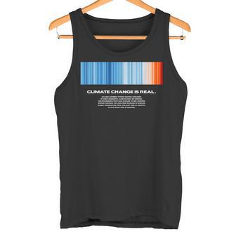 Global Warming Blue Red Stripe Climate Change Is Real Stop Tank Top - Geschenkecke