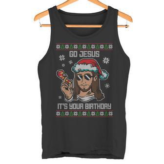 Go Jesus Birthday Ugly Christmas Sweater Christmas Jumper Tank Top - Geschenkecke