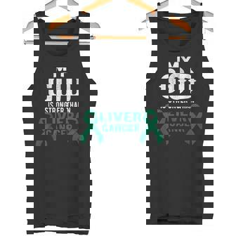 My God Is Stronger Than Liver Cancer Survivor Christian Tank Top - Monsterry