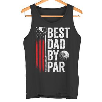 Golf Best Dad By Par Daddy Golfer American Flag Father's Day Tank Top - Monsterry