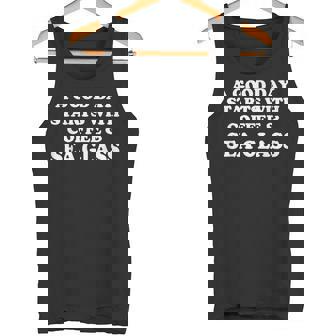 A Good Day Starts With Coffee & Sea Glass Sea Glass Tank Top - Monsterry