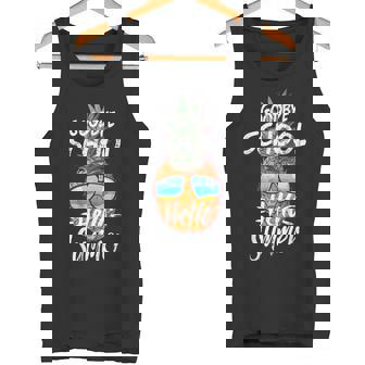 Goodbye School Hello Summer Last Day Of School Pineapple Tank Top - Monsterry