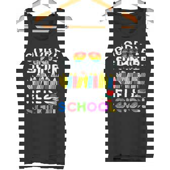 Goodbye Summer Hello School First Day Of School Teachers Fun Premium Tank Top - Monsterry