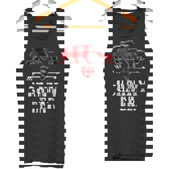 Granny Bear Shirt Christmas Grandma Bear Plaid Pajama Tank Top - Monsterry