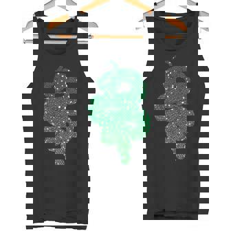 Green And Silver Curvy Snake Scale Art Premium Tank Top - Monsterry