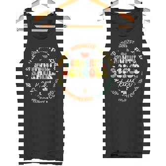 Groovy Community Schools Leader Spreading Positivity Tank Top - Monsterry