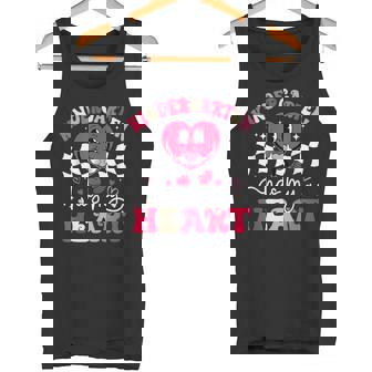 Groovy Kindergarten Has My Heart Teacher Valentine's Day Tank Top - Monsterry