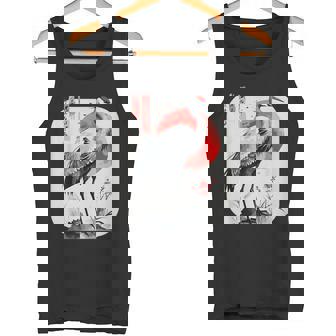 Grulla De Arte Tradicional Japonés Y Atardecer Rojo Japonés Kanji Camiseta sin mangas - Regaloses
