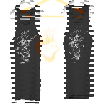Guitarras Dibujo Guitarrista Ardiente Guitarra Guitarra Eléctrica Camiseta sin mangas - Regaloses