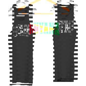 Guyana Sports Style Retro Guyanese Flag Pride Tank Top - Monsterry