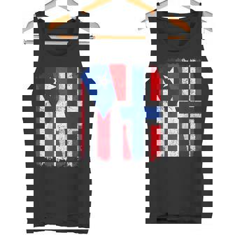 Half Puerto Rican Half Norwegian Flag Heritage Pride Roots Tank Top - Monsterry