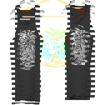 Halloween Skeleton Palm Tree Tank Top - Monsterry