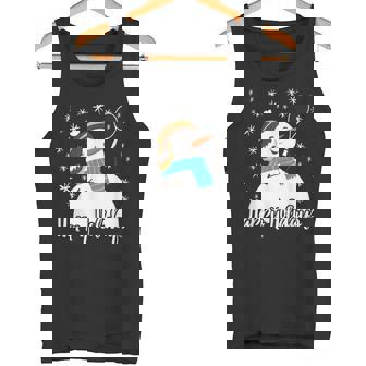 Happy Holidays Christmas Tennis Snowman Xmas Tennis Player Tank Top - Monsterry