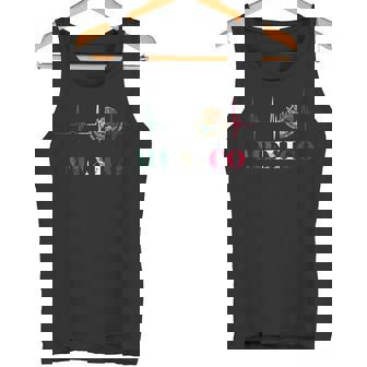 Heartbeat EKG Pulse Mexico Emblem Mexico Flag Mexican Pride Tank Top - Monsterry