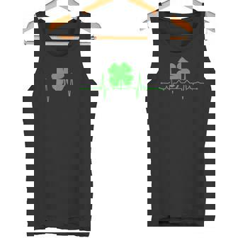 Heartbeat Irish Four Leaf Clover T-Shirt St Pattys Shamrock Tank Top - Monsterry