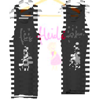 Heidi Avec Chèvre Mignonne Avec Logo Rose Dessin Animé Débardeur e - Cadeauxyz