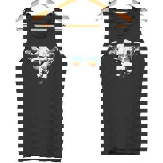 HEREFORD COW Shirts With Glasses Sunglasses Retro Style Tank Top - Monsterry