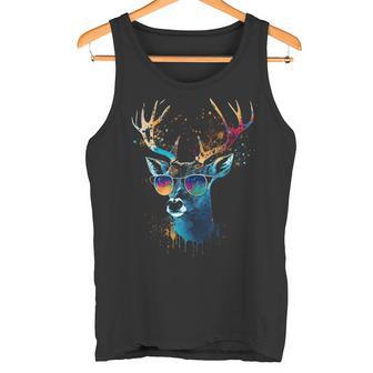 Hirsch Sonnenbrille Jagd Jäger Naturfan Wald Wandern Tank Top - Geschenkecke