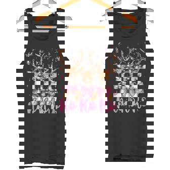 Ho Ho Ho Deer Cute Coquette Bow Reindeer Christmas Holiday Tank Top - Monsterry