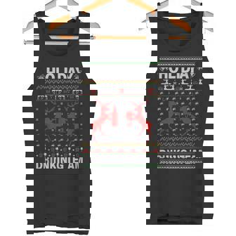 Holiday Drinking Team Reindeer Drink Ugly Christmas Pajama Tank Top Tank Top - Monsterry