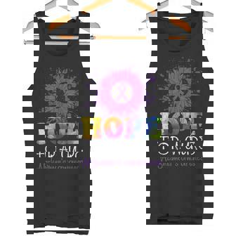 Hope For A Cure Alzheimer's Awareness Happy Purple Graphic Tank Top - Monsterry