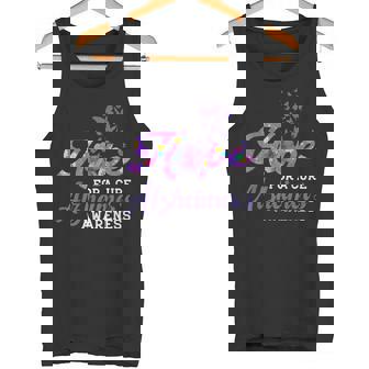 Hope For A Cure Alzheimer's Awareness Purple Graphic Tank Top - Monsterry
