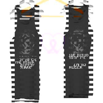 Hope Fight Cure Alzheimer's Awareness Happy Purple Graphic Tank Top - Monsterry