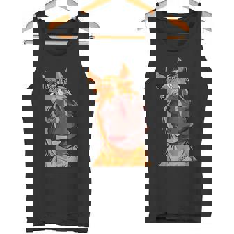 Horse Face Close Up Rider Horse Riding Tank Top - Monsterry