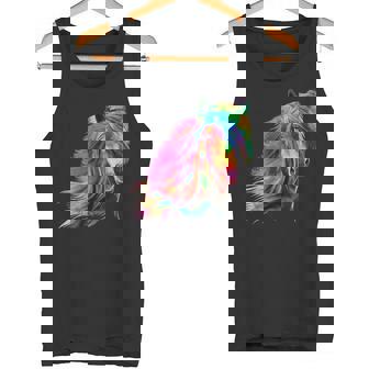 Horse Rainbow Watercolour Artistic Horse Tank Top - Monsterry