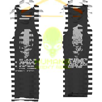 Humans Aren't Real Colorful Alien Head Festival Costume UFO Tank Top Tank Top - Monsterry