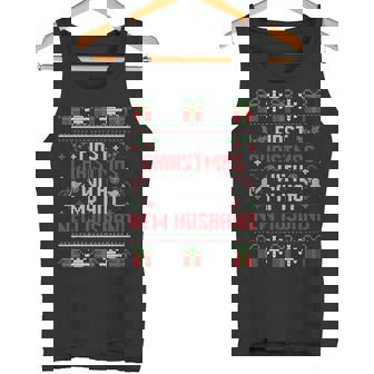 Husband Wife First Christmas Just Married Christmas Couples Tank Top - Monsterry