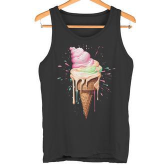 Ice Cream Melting Ice Cream Cone In Pastel Colours Tank Top - Geschenkecke