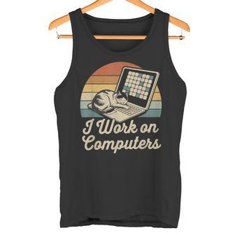 Ich Arbeite Am Computer Cat Kitty Kitten Cat Meme Tank Top - Geschenkecke