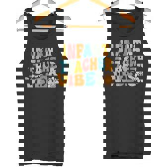 Infant Teacher Vibes Retro 1st Day Of School Groovy Teacher Tank Top - Monsterry