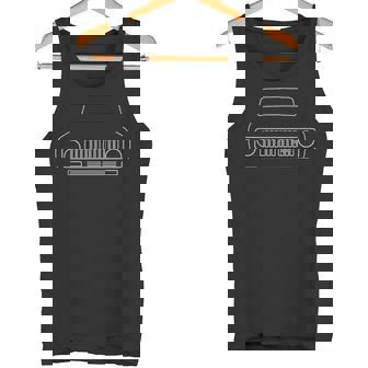 International Harvester Scout II Classic 4x4 Outline White Tank Top - Monsterry