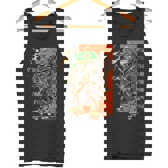 Japanese Green Frog Ninja Samurai Katana Sword Tank Top Tank Top - Monsterry