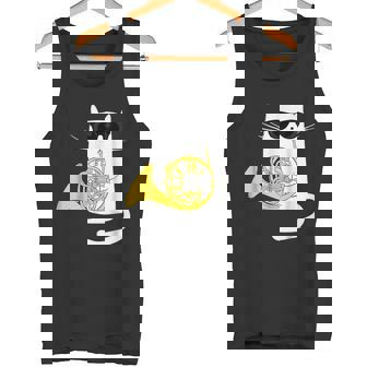 Jazz Cat Playing French Horn Cool Smooth Tank Top - Monsterry