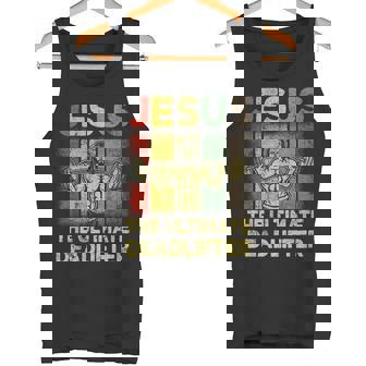Jesús El Mejor Gimnasio De Peso Muerto Haciendo Ejercicio Fitness Camiseta sin mangas - Regaloses