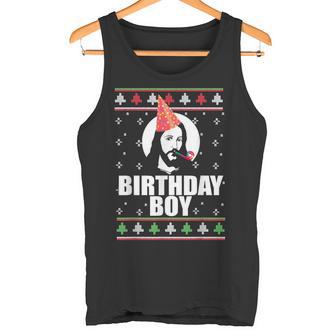 Jesus Nasty Christmas Knitted Jacket With Birthday Boy Tank Top - Geschenkecke