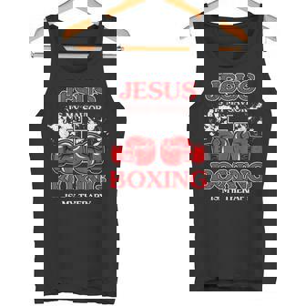 Jesus Is My Savior Boxing Is My Therapy Tank Top - Monsterry
