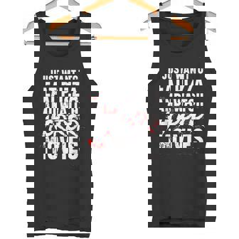 I Just Want To Eat Pizza And Watch Horror Movies Halloween Tank Top - Monsterry